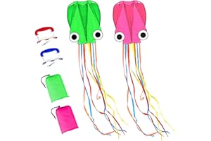 Flying Hoofer Large Octopus Kites for Kids and Adults - Easy to Fly, 28X158 3D Software Colorful Kite with Long Tails. Perfect for Beach and Outdoor Activities