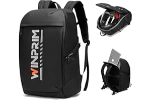 WINPRIM Motorcycle Helmet Bag 40L, Waterproof Large Capacity Backpack Carrier for Full Face Helmet & Gear, Durable Travel Sto