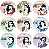 ANATTASOUL Coasters Set of 9 Humor Wine Women Pattern Colorful Wooden Coasters Bulk Round Housewarming Gift for New Home, 3.9" Decorative Coffee Table Protection for Farmhouse Bar House Decor