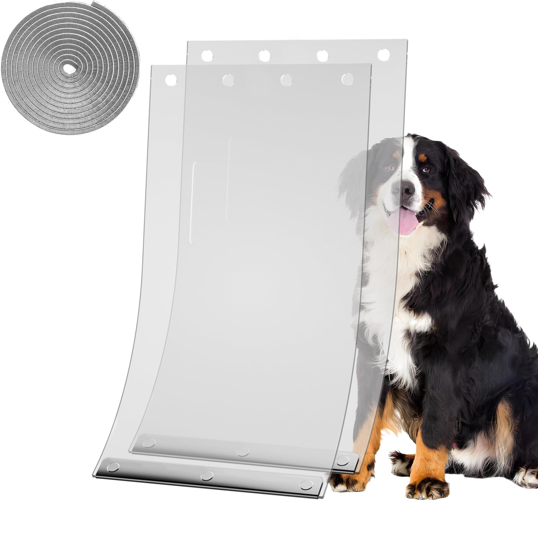 Photo 1 of Dog Door Replacement Flaps 2 Pieces - Compatible with Ruff Weather XL Dog Door, Flaps with Weather Stripping Seal 78IN Long Safe & Free Access