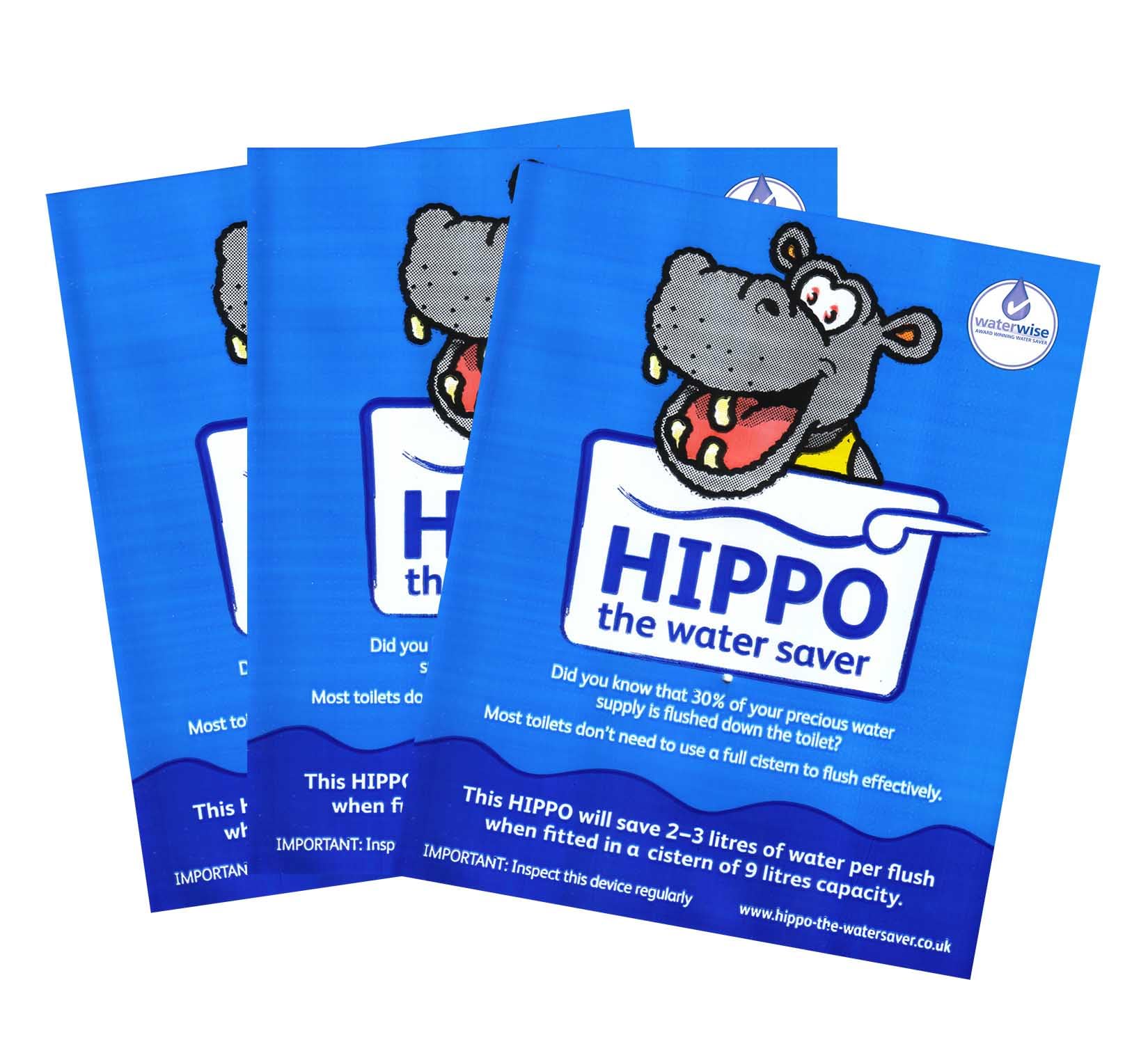 Hippo The Water Saver (not for Slimline cisterns) - Saves Water Each time You Flush (3, Blue 9l)