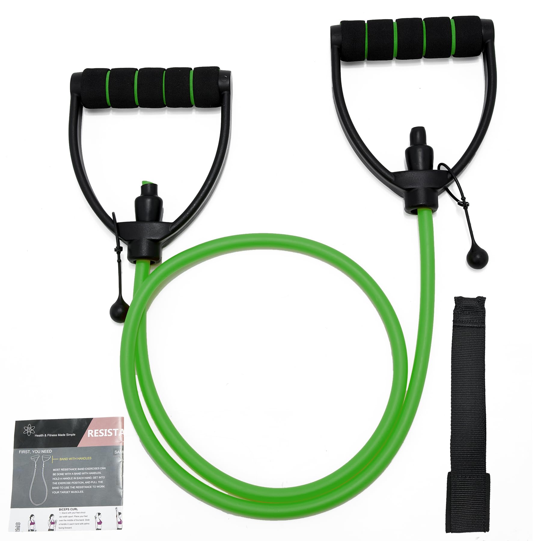 Photo 1 of Resistance Bands with Handles, Exercise Resistance Bands, Workout Bands with Door Anchors, Adjustable Length, for Resistance Training, Physical Therapy, Home Workouts (Green (Medium))