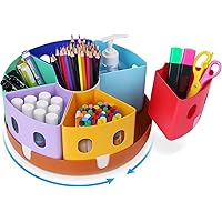 Gamenote Rotating Art Supply Organizer Lazy Susan Office School Supplies for Kids Desk Organizers and Storage Homeschool Craf