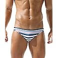 YUZHOU Mens Swim Briefs Camouflage Pattern Sexy Micro Bikini Swimwear Drawstring Swimsuit Men