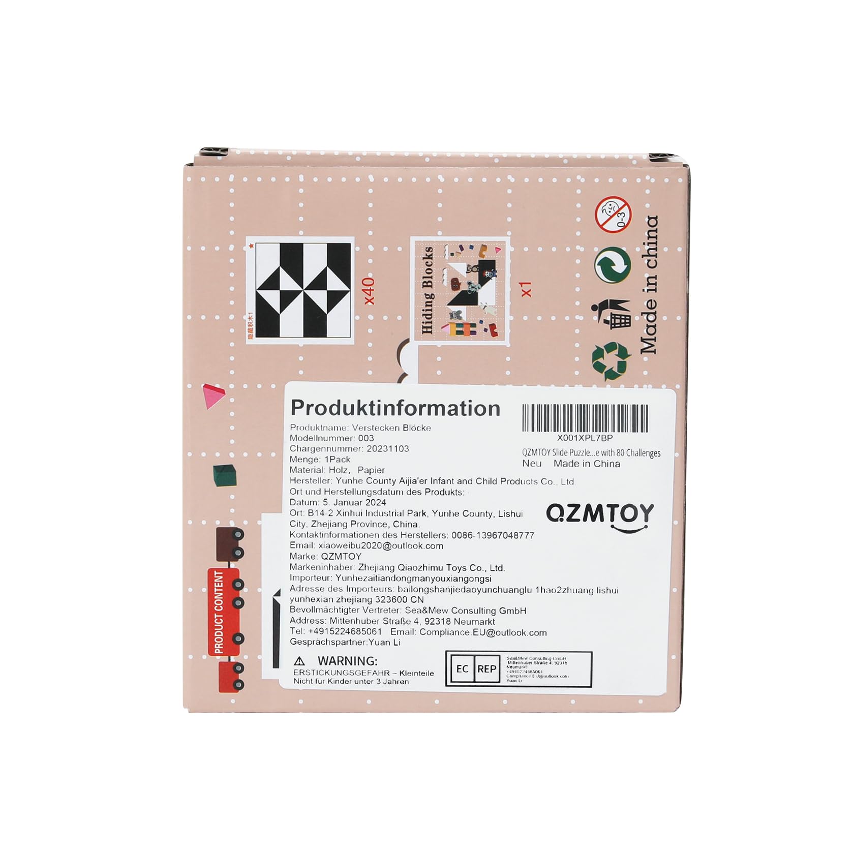 QZMTOY Brain Puzzle Spiel, IQ Puzzle Game with 80 Challenges,Holz Brain Teasers Spiel Puzzles, Montessori Brettspiele Spielzeug 3D Puzzles 8