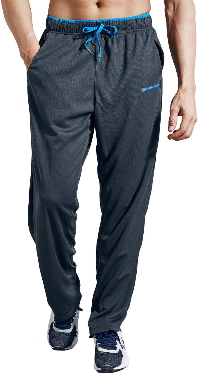 ZENGVEE Men's Sweatpants with Zipper Pockets Athletic Workout Pants for