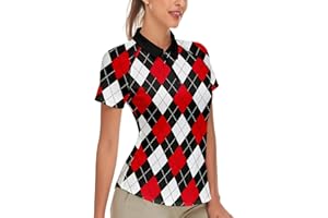 Soneven Women's Short Sleeve Golf Shirt Moisture Wicking Athletic Golf Polo Shirts Tennis Shirts