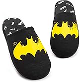DC Comics Batman Slippers Mens Dark Knight Yellow Logo House Shoes