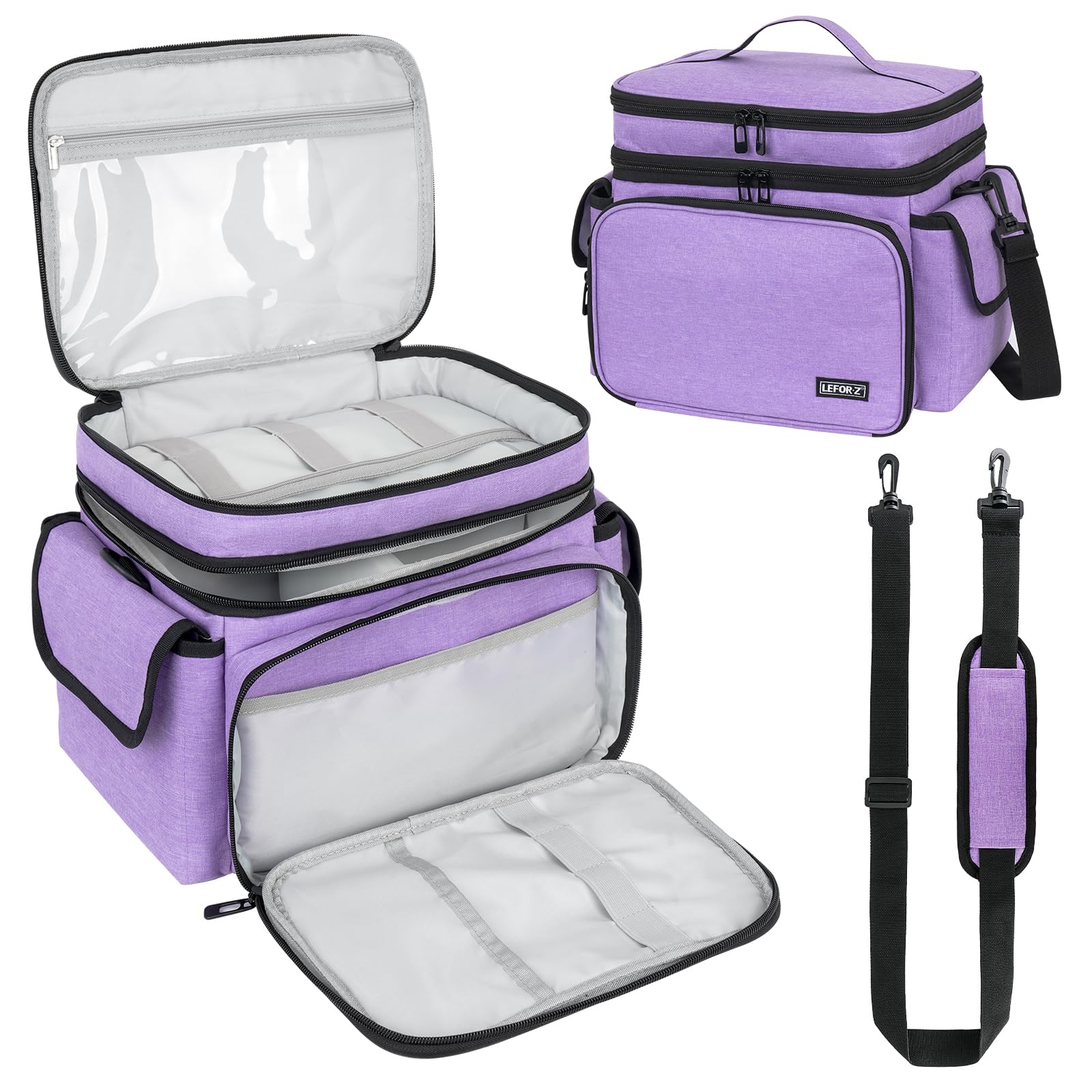 LEFOR·Z Large Sewing Box,Sewing Bags,Sewing Accessories Storage Organiser for Thread,Needles and Other Sewing Tools,Purple