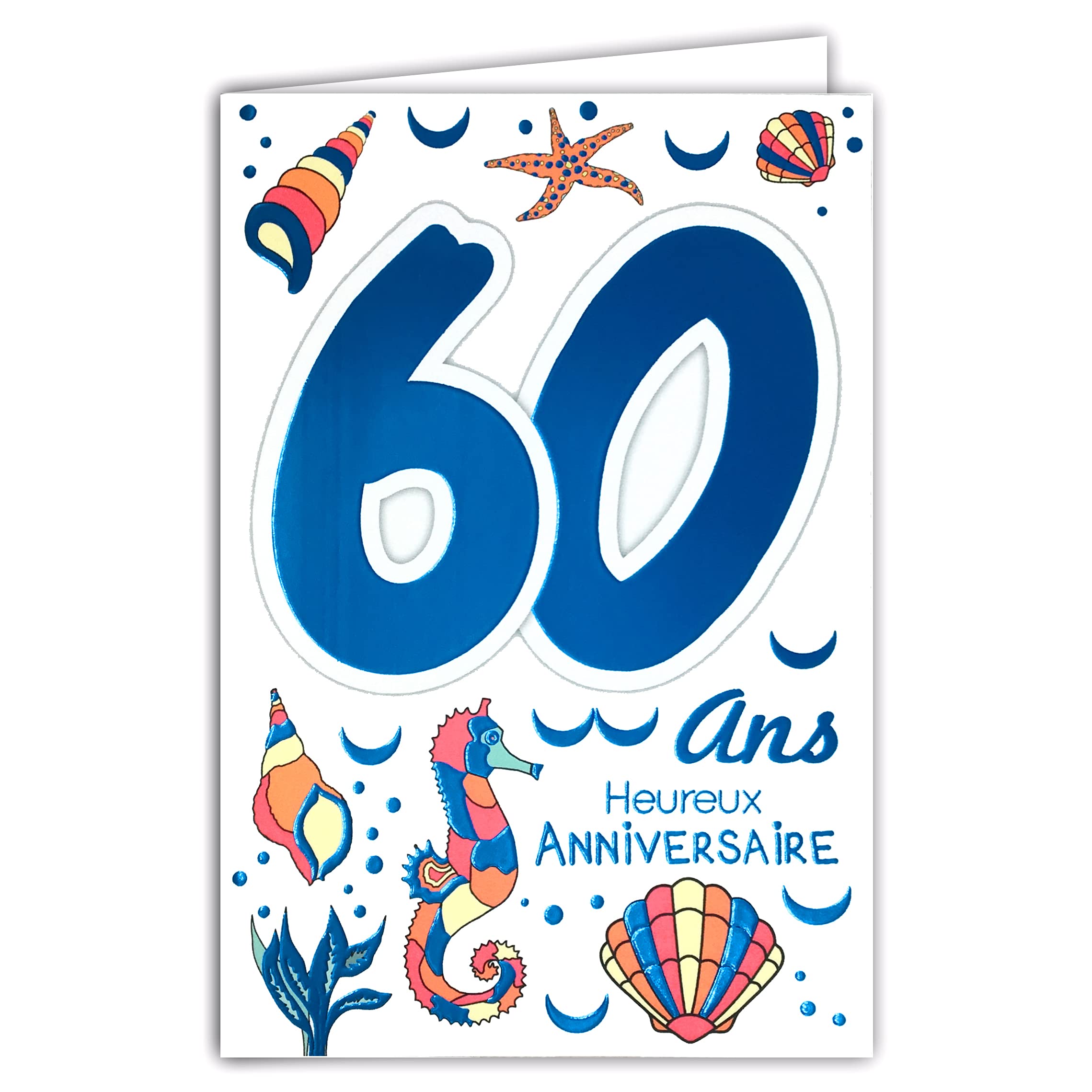 69-2037 Birthday Card 60 Years Old Men and Women – Sea Anchor Compass Rudder