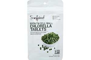 Sunfood Superfoods Chlorella Tablets - Chlorophyll, Chlorella Supplement, Chlorophyll Pills, Broken Cell Wall Algae Capsules, Non GMO, Vegan - 2 oz Bag