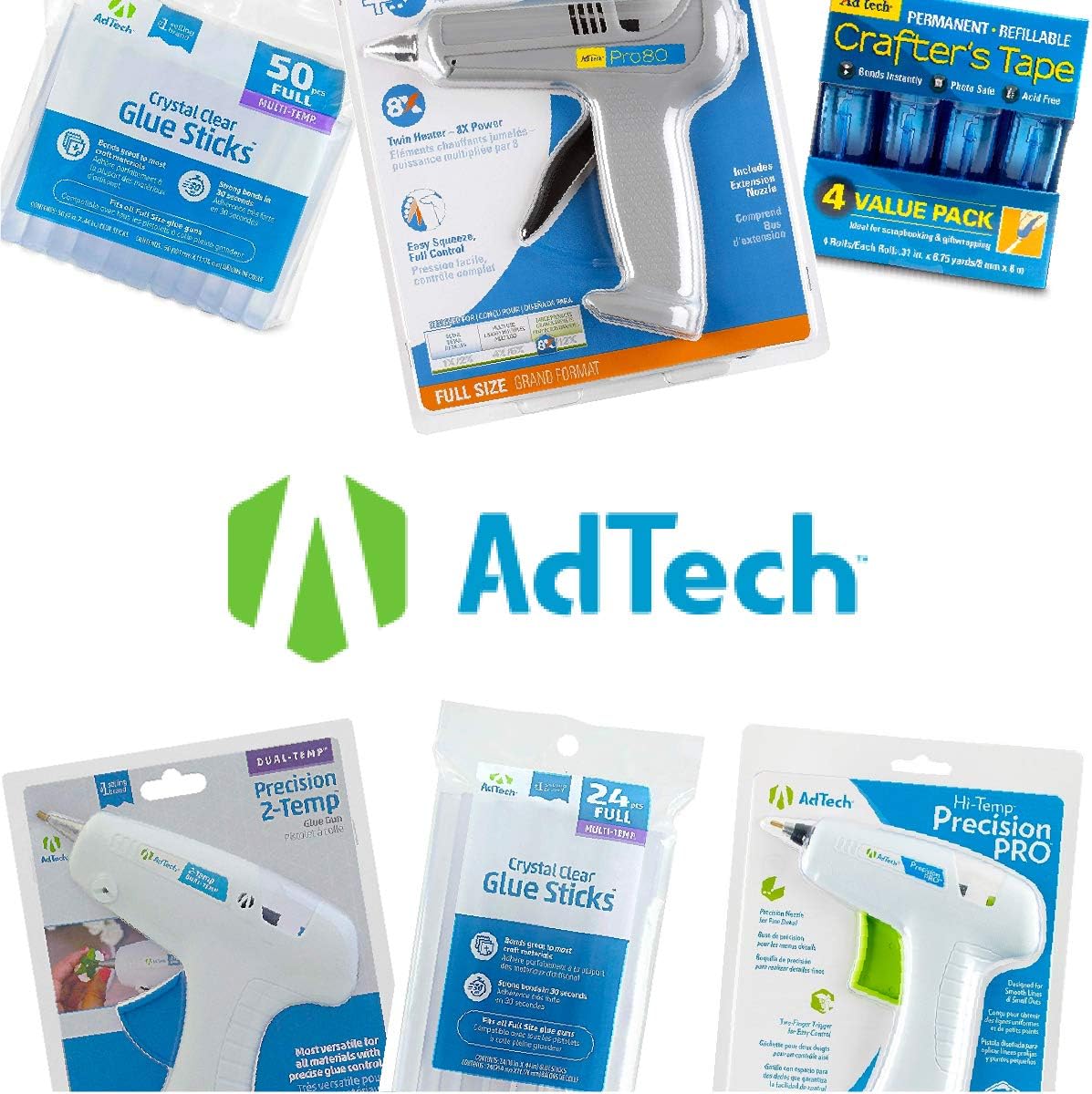 Adtech W229-14ZIP50 High Temp 50ct Full Size Hot Glue Sticks, Clear - Arts And Crafts Supplies