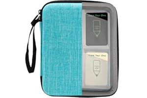 JDSZM Card Case for Yoto cards 120 Pockets, Large Capacity Portable Folder with 2 Zipper and Carry Strap, Card Binder Holder with Sleeves for Travel (Blue)