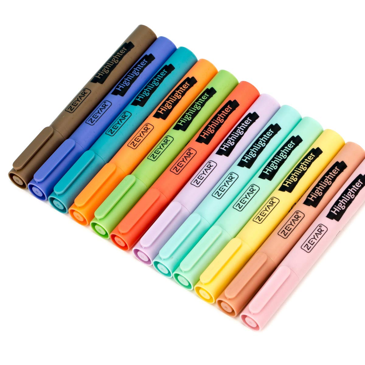 Highlighters by ZEYAR, Chisel Tip Marker Pen, Water Based, Quick Dry (6 Macaron& 6 Morandi Colors)