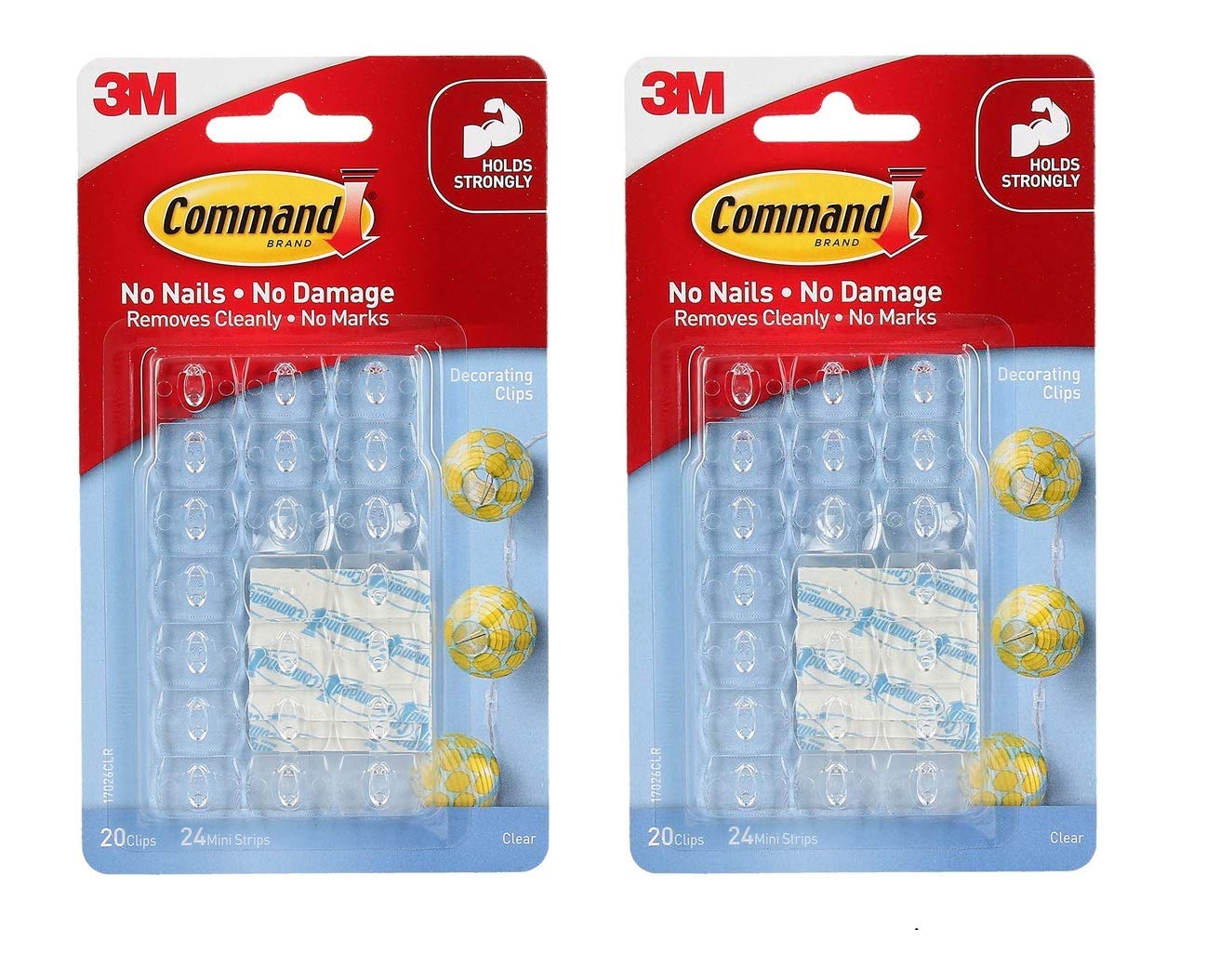 Command 17026CLR Decoration Clips for Christmas and Fairy Light - Clear (2 Pack)