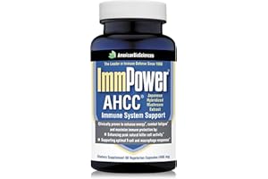 American BioSciences ImmPower, AHCC Mushroom Extract Immune System Support - Immune Support Supplement for Adults - Supports Cytokine Function - 60 Vegetarian Capsules, 500mg/capsule