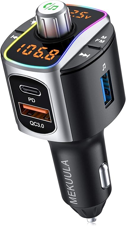 Amazon Co Jp 進化モデル Mekuula Fmトランスミッター Bluetooth5 0 高音質 Pd3 0type C Qc3 0急速充電 41ｗ 同時急速充電 デュアルスクリーン 車載充電器 3ポート Tfカード Usbディスク Bluetooth3つの音楽再生モード Siri Google Assistant対応 ハンズフリー