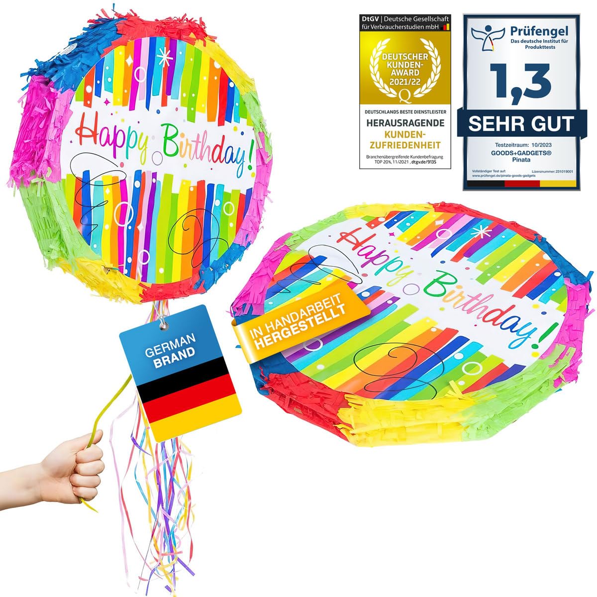 Pinata Party Decoration to Fill with Sweets for Kids Birthday Wedding Party (Happy Birthday)