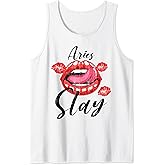 Zodiac Sign Funny Aries Slay Graphic For Girls Women Tank Top