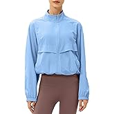 Gacaky Women's Lightweight Athletic Jacket Sun Protection Full Zip Long Sleeve Shirts Workout Track Jackets with Pocket