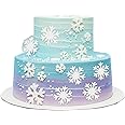 50pcs snowflake cake decorations edible cake toppers snowflake Cupcake Toppers edible frozen cake topper for the winter cake decoration