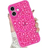 KANGHAR Case for iPhone 16 Plus Hot Pink Leopard Printed Pattern Cute Cheetah [Compatible with Magsafe] Protective Magnetic Case for Girls Women 6.7"