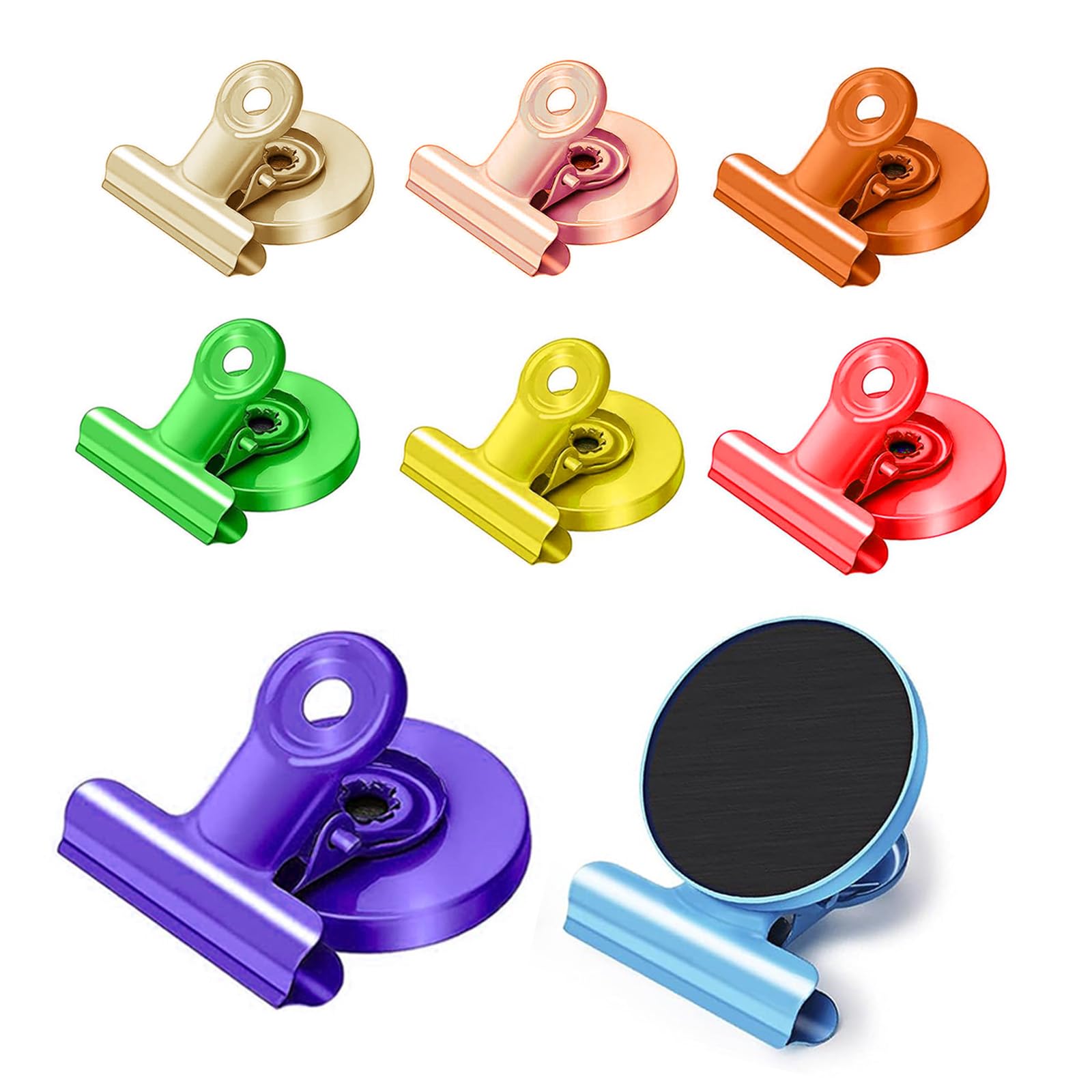 8 Pack Magnetic Clips, Scratch-Resistant Fridge Magnets, Magnet Metal Clips, Colorful Whiteboard Magnets, Magnets for Whiteboard, Strong Magnets, Notice Board Magnets for Kitchen, Home, Office, School