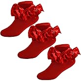 WEIDUAINI Baby Girls Double Lace Socks with Big Ruffle for Toddlers and Kids