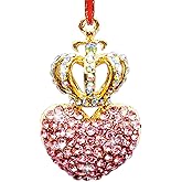 JUESMOS Love Heart Crown Christmas Ornaments 2025 Metal Hanging Ornaments for Christmas Tree Decorations Xmas Crown Ornament Keepsake Gifts for Women Girls Sister Kids Rhinestones Xmas Ornament
