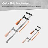 VonHaus 13pcs Wood Clamps Quick Grip F Clamps 300/600/150mm Heavy Duty view 6