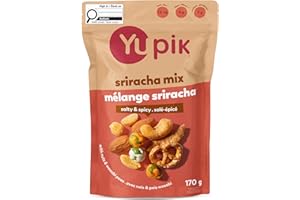 Yupik Sriracha Mix, 170 g, Savory Crunchy Snack, Spicy Blend, BBQ Trail Mix, Protein Snacks, Cashews, Wasabi Peas, Pretzels, 