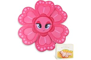 YOOXARMOR Flower Baby Bath Pad - Ultra Soft Infant Bathtub Mat with Non-Slip Petal Design, Newborn Bathing Lounger Insert for Sink or Tub, Pink Butterfly Theme