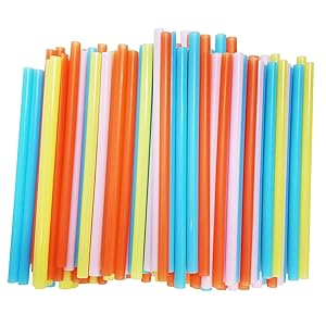 Jumbo Smoothie Straws, Assorted Colors [100 Pack]