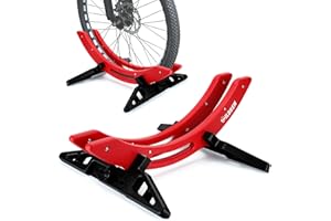 WILDKEN Bike Stand, Bike Stand Floor for Home/Garage Adjustable Bicycle Stand Bike Parking Rack Fit Road Bike, Mountain Bike, MTB, BMX, Commuter Bike, Kids Bike, Scooter (Red)