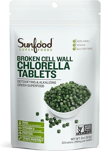 サンフードスーパーフーズ(Sunfood Superfoods) ブロークンセルウォール クロレラタブレット 57g 日本正規品