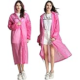 HLKZONE Raincoat, 2 Pack Rain Ponchos for Adults Travel Rain Jacket Packable Rain Coats for Women with Drawstring Hood