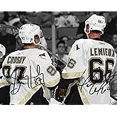 Ikonic Fotohaus Mario Lemieux Sidney Crosby Signed Photo Autograph Print Wall Art Home Decor