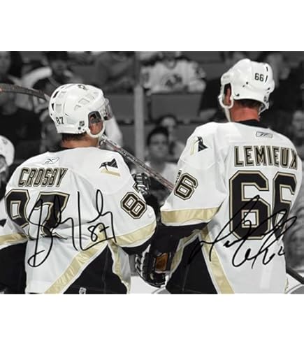 Ross C Kelly 写真作品 2006 サイン額装 フォトアート Amazon.com: Ikonic Fotohaus Mario Lemieux Sidney Crosby Signed