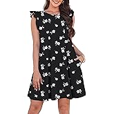 lionstill Women Summer Dresses Ruffle Sleeve Casual Tshirt Dress Vacation Beach Sundress