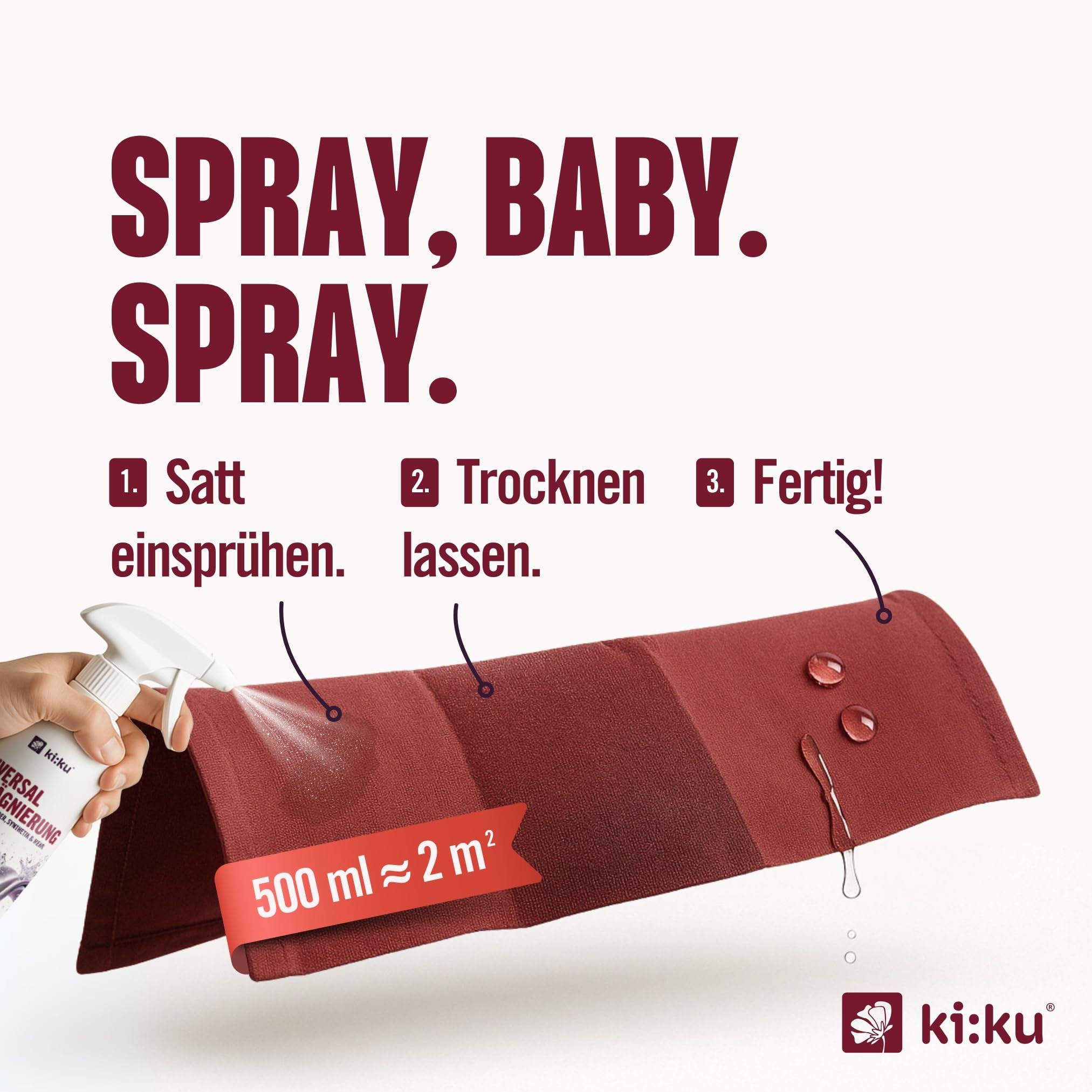 ki:ku Universal Imprägnierung | Imprägnierspray Schuhe, Jacke, Gore-Tex, Zelt, Wildleder, Polster | wasserabweisend atmungsaktiv Fleckenschutz (2,5 l) 5