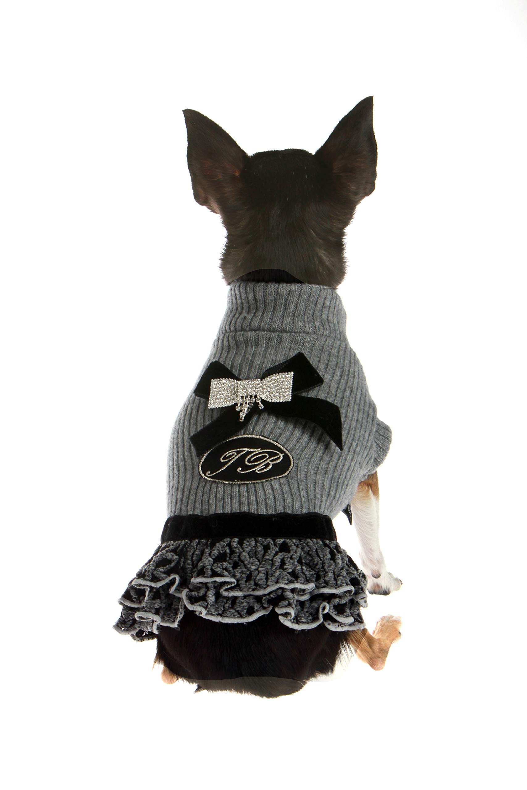 Trilly All Brilli Pippa Wool Dress with Fancy Frill and Thermal Application Grey XXS - 1 Product