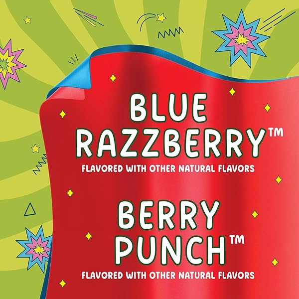 FRUIT ROLL-UPS SOUR FRUIT FLAVORED SNACKS, BLUE RAZZBERRY & BERRY PUNCH FLAVORS, VARIETY PACK 5 OZ (10 COUNT)