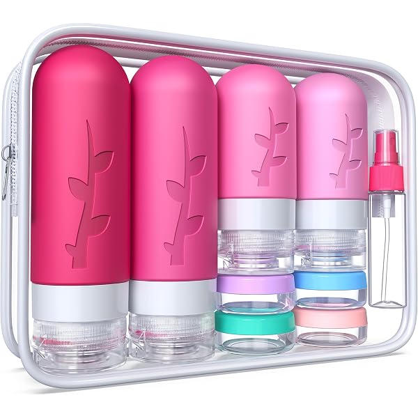 ANNOKSF Reisetaschen Für Toilettenartikel – 9 Stück, Auslaufsicher, 85 Ml, TSA-geprüft (Baumfarben)