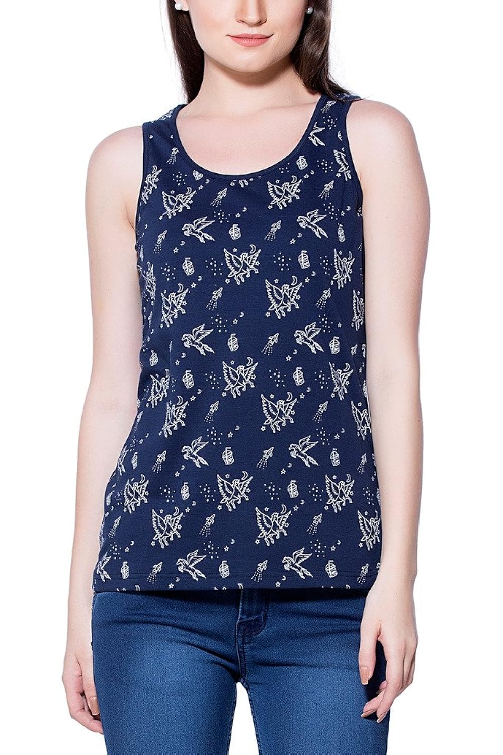 maniac women's printed cotton top