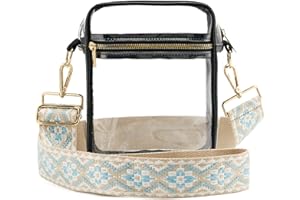 WEIMZC Clear Crossbody Bag Stadium Approved,Adjustable Shoulder Strap Clear Crossbody Purse for Concerts,Sports Events