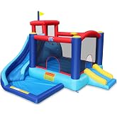 Action Air Bounce House - Inflatable Bouncing House with Blower for Indoor &amp; Outdoor - Jump Bouncy Castle with Slide - Big Bouncy Area, Love for Kids