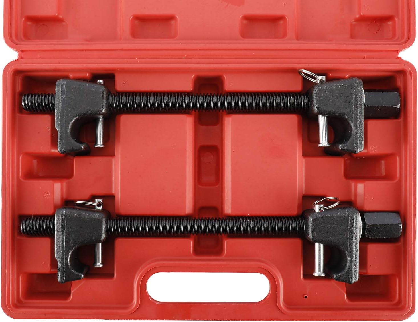 FreeTec 2pc Coil Spring Compressor For MacPherson Struts Shock Absorber Car Garage Tool, Red - Image 4