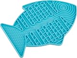 LICKIMAT Casper Fish-Shaped Cat Slow Feeder Turquoise view 3