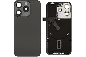 NuFix Back Glass Replacement for iPhone 15 Pro Max 6.7" Battery Door with NFC Wireless Charging Coil Flashlight Flex and Meta