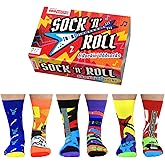 United Oddsocks - Sock n Roll- Box of 6 Odd Socks for Men US 7-12